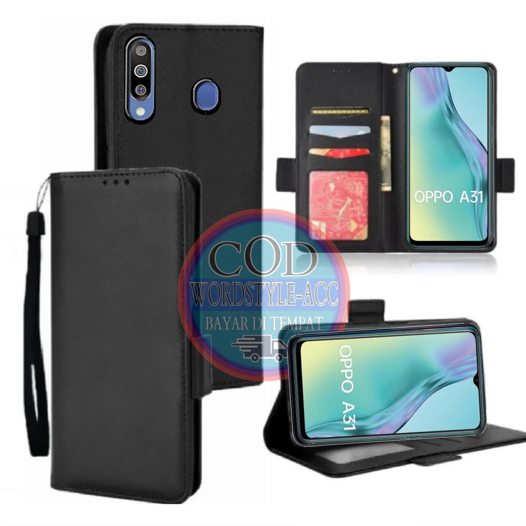 CASE HP OPPO A31 - CASING DOMPET - FLIP COVER LEATHER- SARUNG HP