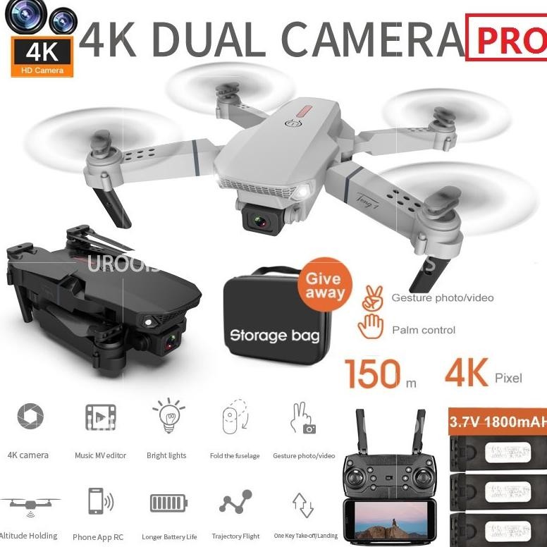 Smart Drone E88 Pro 4k HD Camera Shoot Original Indoor Outdoor Drone Mini RC 4K HD Camera WiFi FPV D