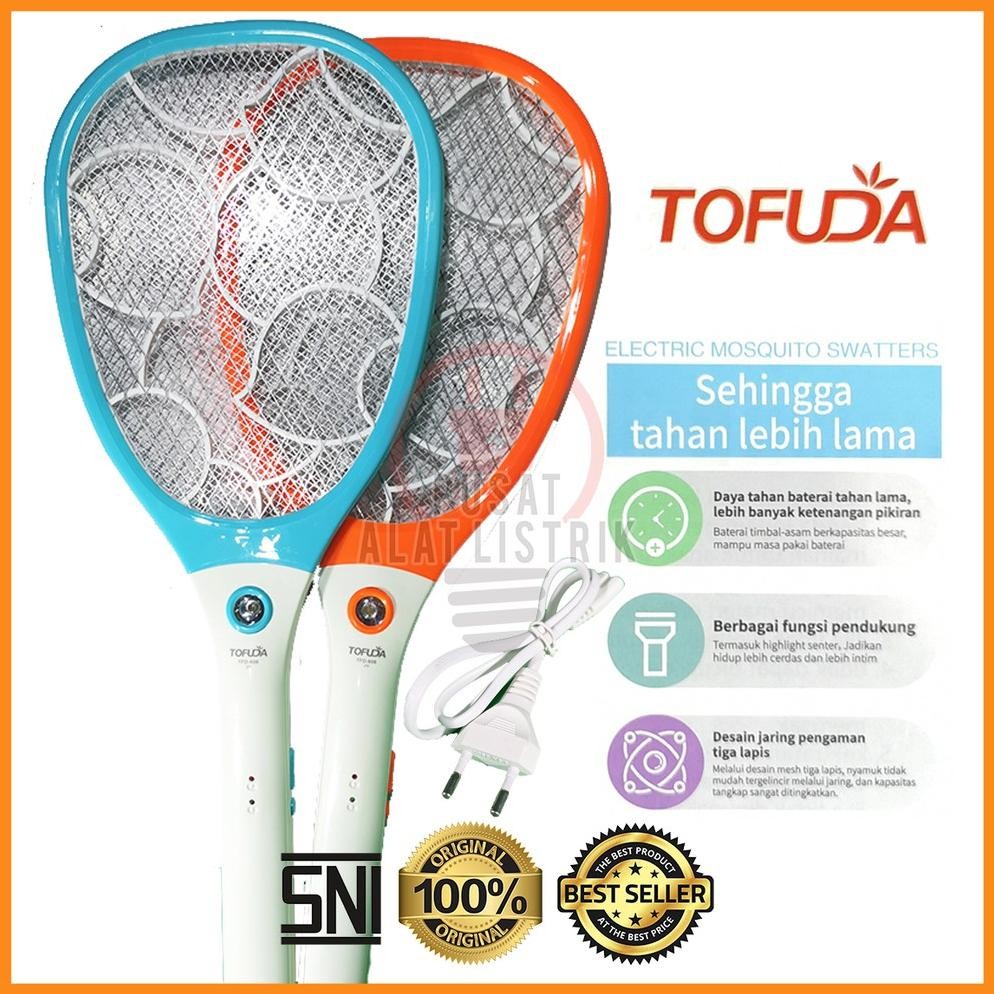 RAKET NYAMUK CAS TOFUDA RECHARGEABLE SENTER LED