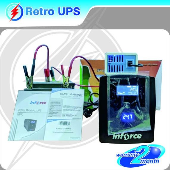 UPS Modif Aki Mobil 24V Inforce 1200VA & CHARGER AKI 10AH
