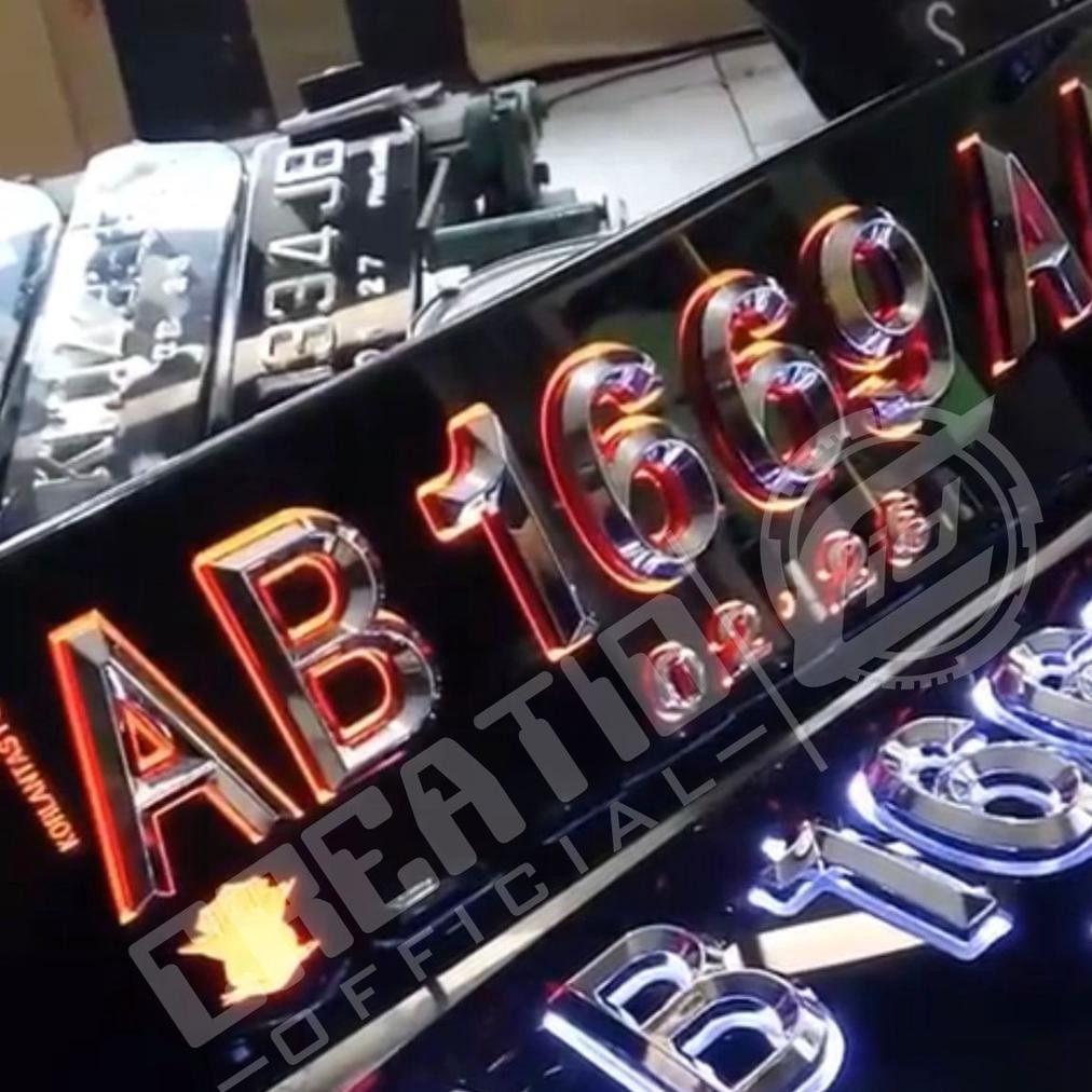 Plat Mobil Akrilik Led Grafir - Huruf Timbul 3D