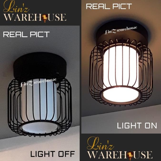 Sale Lampu Plafon Teras Modern Iron Cage Ceiling Lamp Special Price