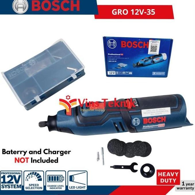 Promo Bosch Gro 12V-35 Cordless Mesin Gerinda Tuner Rotary Tool Mini Die Grinder Gro12V-35