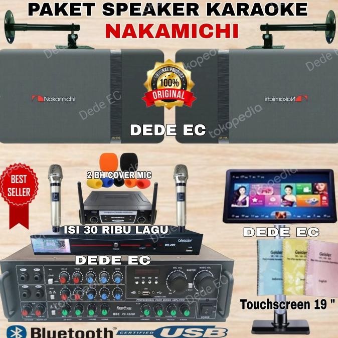 Grosir Paket Karaoke Speaker Nakamichi Av 110+Dvd Player+Touchscreen Original