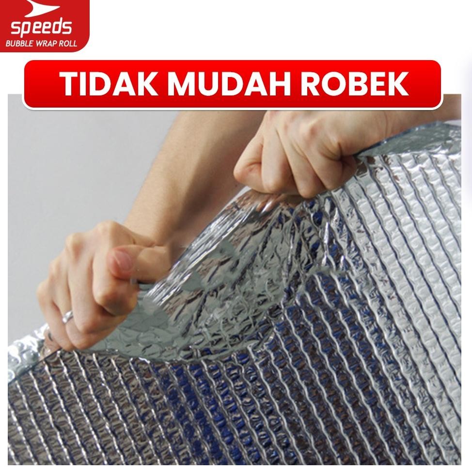 

SPEEDS Bubble Wrap Aluminum Foil Roll Insulasi Atap Peredam Panas Dingin Tebal Gelembung Anti Pecah