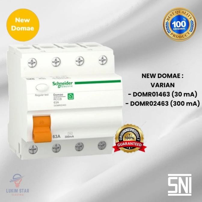 ELCB SCHNEIDER DOMAE 63A 4phase 300ma/30MA 63a 4phase ELCB 4 phase 63A