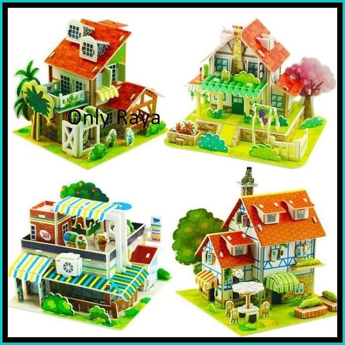 PUZZLE 3D MAINAN EDUKASI ANAK DIY 3D RUMAH