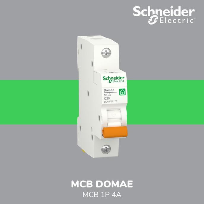 Schneider Electric New Domae Mcb - 1P 4A - Domf01104 - Asli