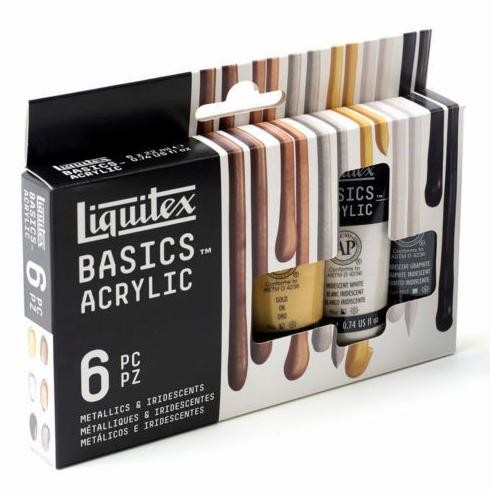 

LIQUITEX BASICS ACRYLIC PAINT SET 6 22 ML METALLIC & IRIDESCENT SET