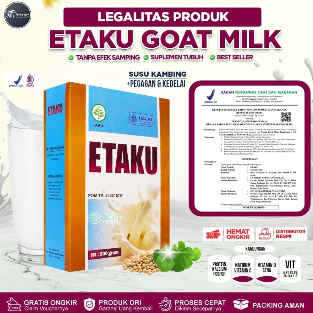 

Spesial/ Susu Etaku Untuk Patah Tulang Memperkuat Sendi Tulang Saraf Kejepit Tulang Keropos Osteoporosis Nyeri Sendi Asma Sesak Nafas Tbc Tuberkulosis Etaku Goat Milk Susu Kambing Etawa Bubuk Murni Walatra Etaku {Terbaru/Terlaris/Tergcor/Kekinian}