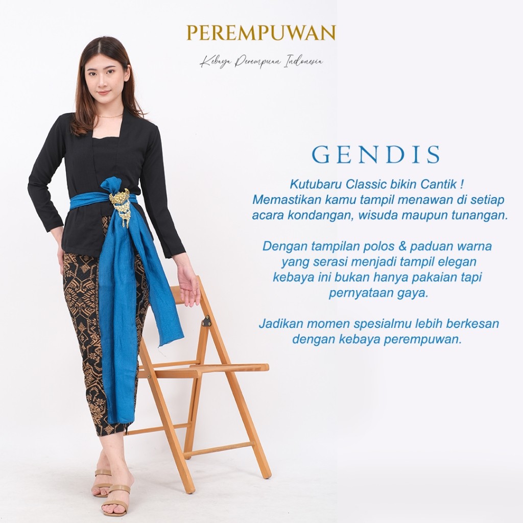 Sale SAMAYA Setelan Set Kebaya Bali Kutu baru Kain Sifon Chiffon Simple Casual Putih Hitam Polos