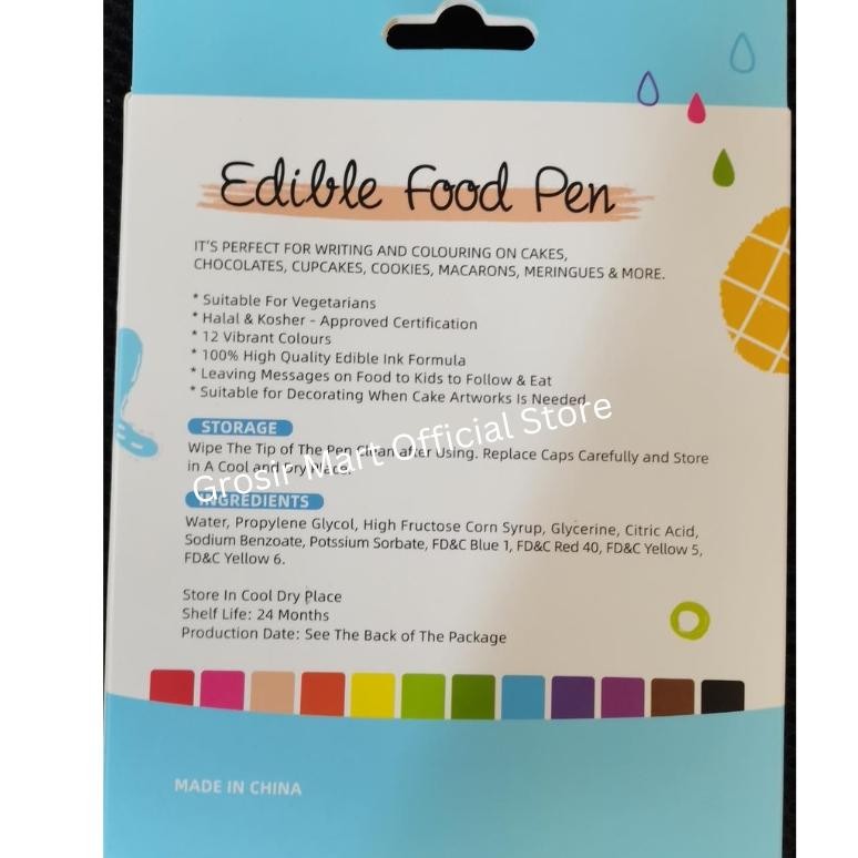 

fx-2 fs-6 GM Isi 12 Spidol Bento Pensil Bento Dekorasi Hias Bento Hias Roti Kue 1 Set Isi 12 Warna Edible Food Pen Edible Marker Dekorasi Bento Kue Baking Decoration Terlaris Berkualitas