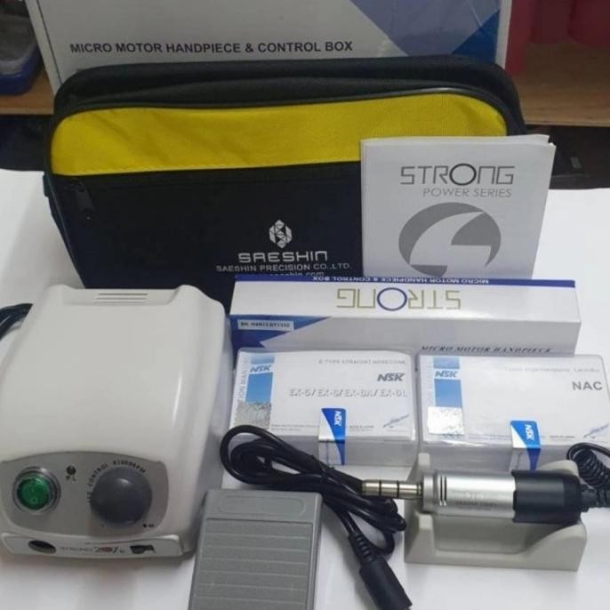 STRONG 207B Micromotor Dental/Mikromotor Lengkap Contra angle straight
