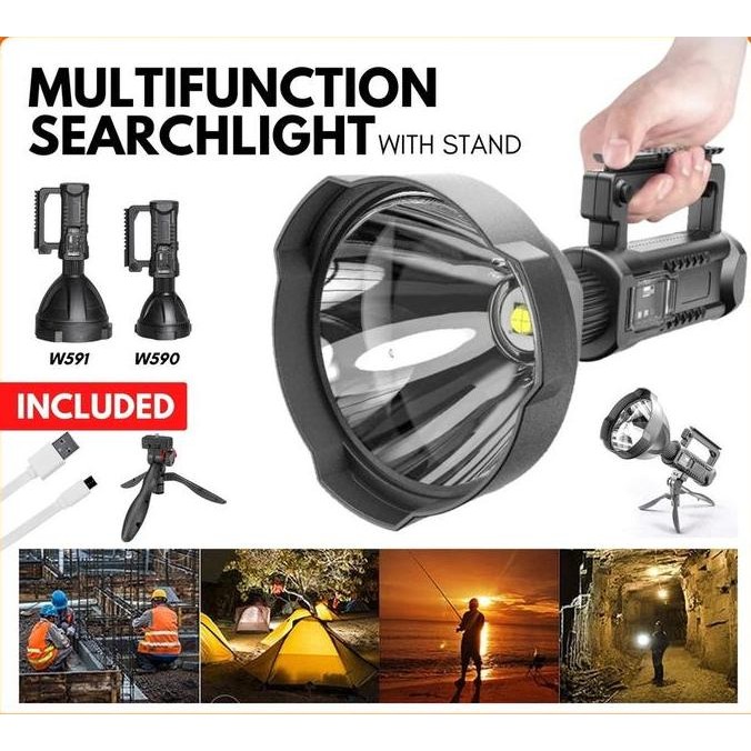 Terlaris Senter LED Sorot Jarak Jauh Super Terang X2000 W590/W591 Lampu Senter Jumbo Big Lamp LED Mu