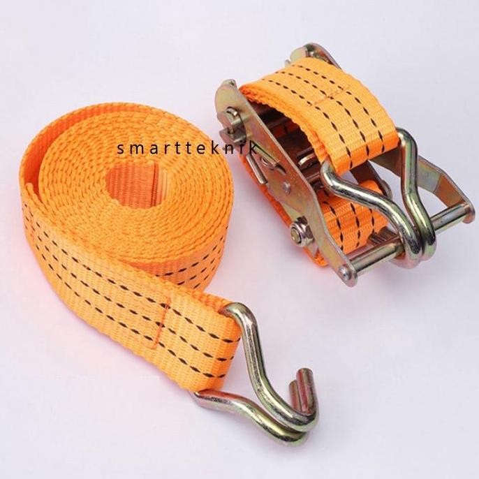 Tali pengikat barang Mobil 2 ton x 10meter webbing cargo Rachet Tie down 2" x 10 meter Logam