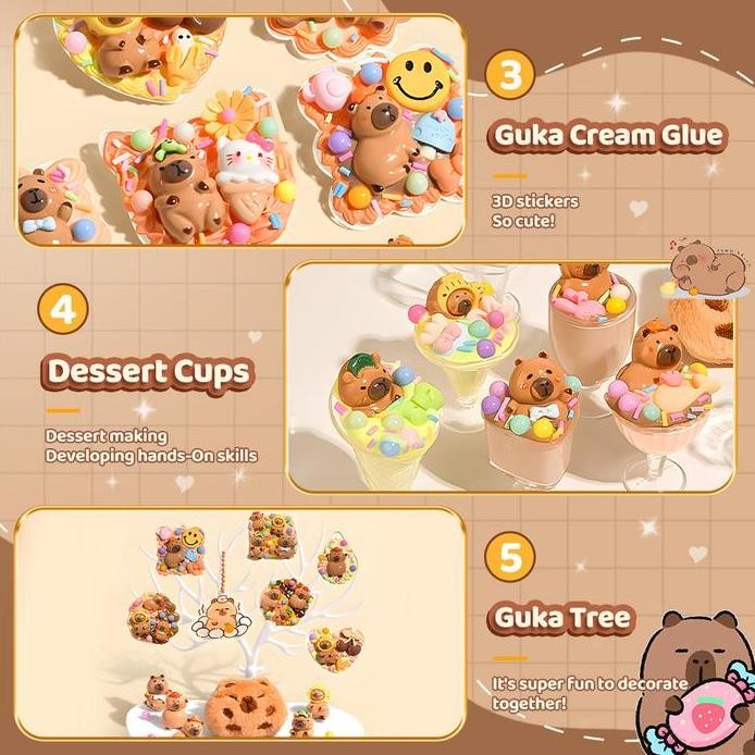 

ready !!! Kiumo Capybara Guka Set Krim Lem Stiker Guka Set Stiker Stiker Guka Buatan Tangan Hadiah Besar Hadiah DIY Guka Aksesoris Paket Hadiah