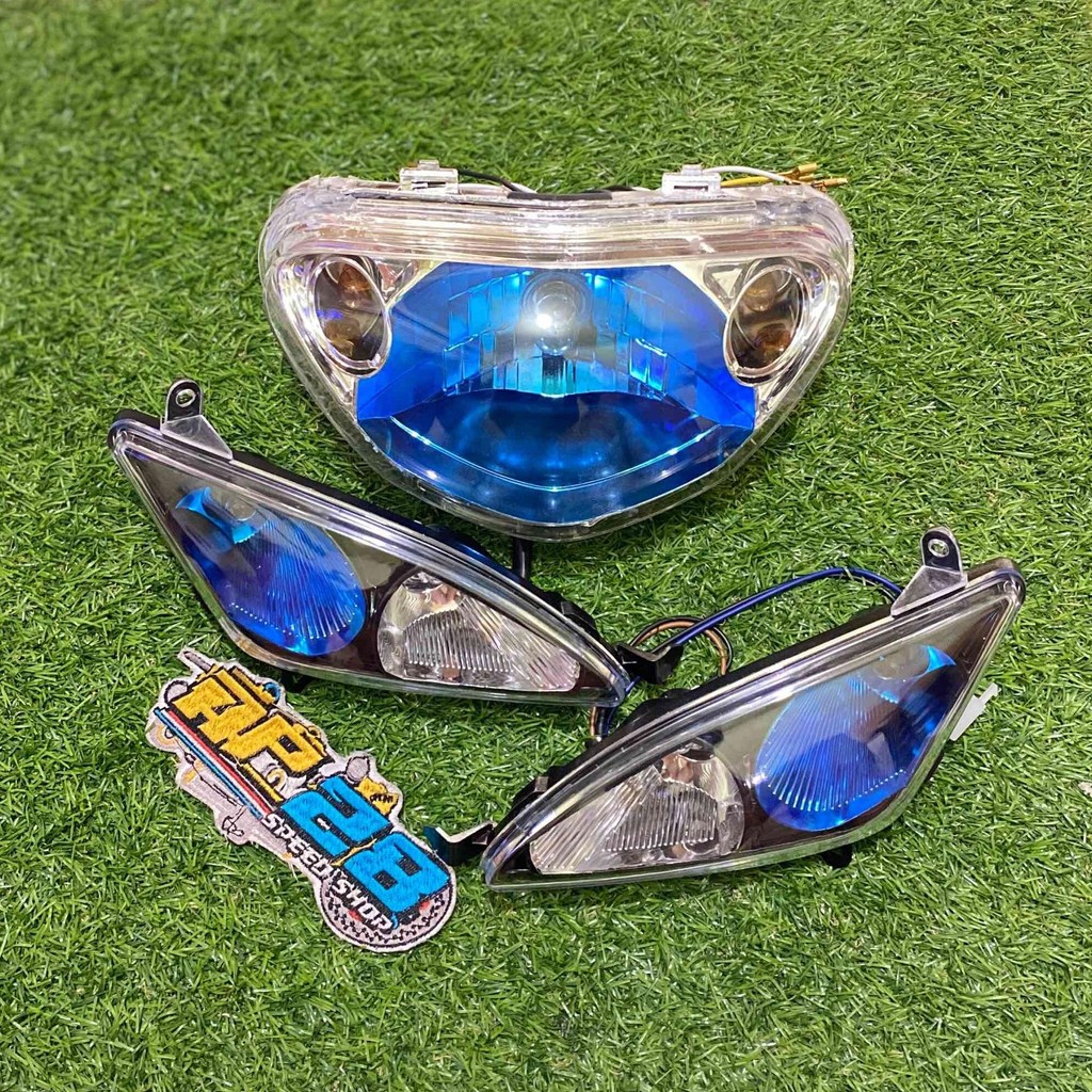 REFLEKTOR LAMPU DEPAN DAN SEIN MIO SPORTY 1 SET KOMPLIT MODEL 2 MATA MODIF THAILAND / TERMURAH LAMPU