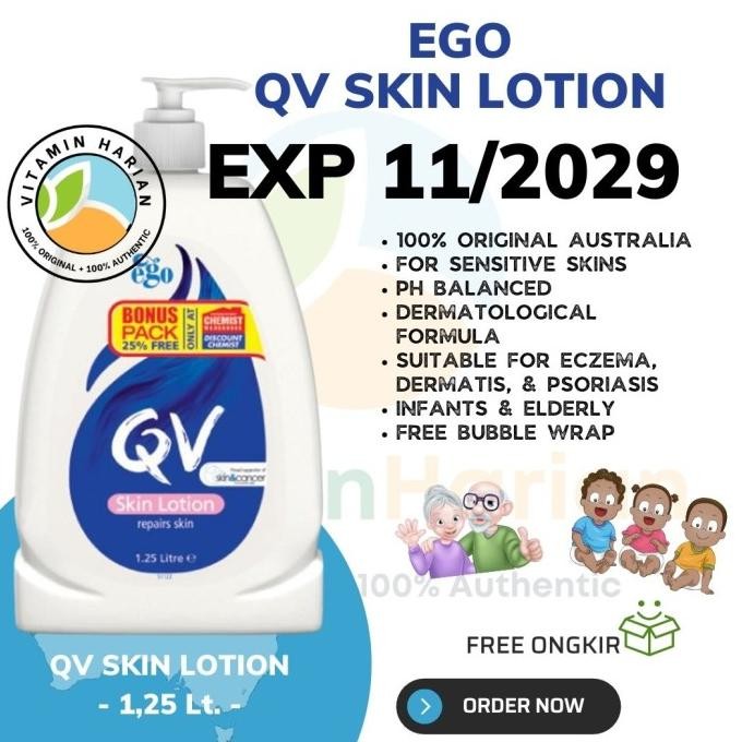EGO QV Kulit Tubuh Sensitif Skin Body Lotion Jumbo Size - 1,25Lt PROMO