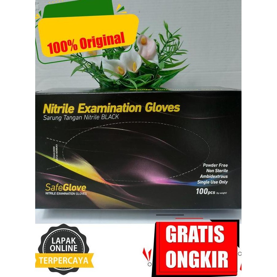 Nitrile Gloves Hitam / Sarung Tangan Nitrile Hitam Onemed Isi 100 Pcs