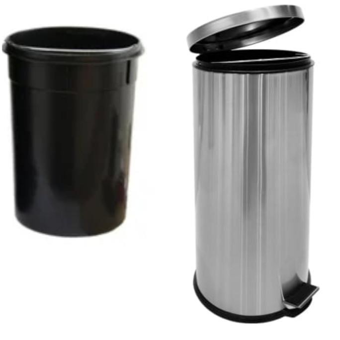 Tempat Sampah 30 Ltr Stainless Slow Close - Silver