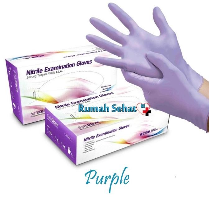 Sarung Tangan Latex Karet Sarung Tangan Karet Medis Nitrile Ungu