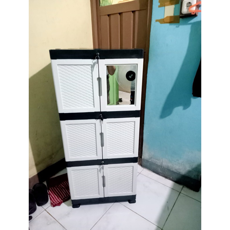 Terbaru Lemari Kabinet/ Lemari Plastik Gunplas 3 Susun Mini Mirror