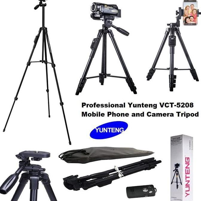 TRIPOT MONOPOT YUNTENG VCT-5208 hanphone DSLR Bluetooth plus Remote shutter holder U camera tripod K