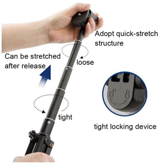 Tripod Bluetooth Remote Wireless Monopod Shutter Portable Handle Selfie Stick Mini Table Tongsis Kok