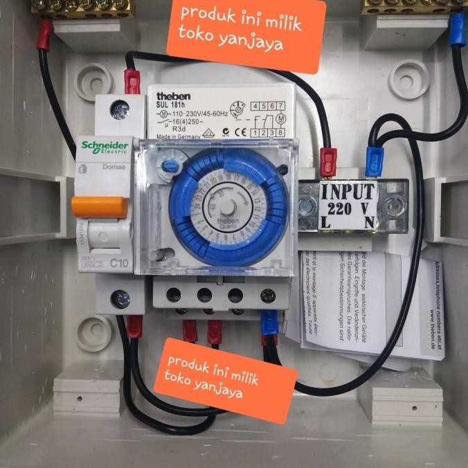 panel lampu otomatis/timer theben+box+mcb 1p10A [terbaik]
