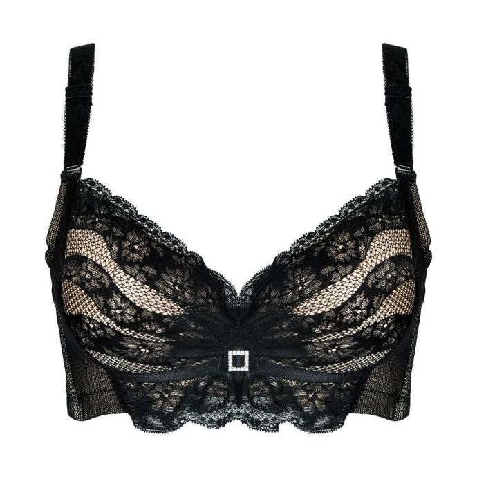 Sale Cynthia Bra 3/4 Cup Busa Tebal Tiller Kait 3 Ada Kawat - Hitam