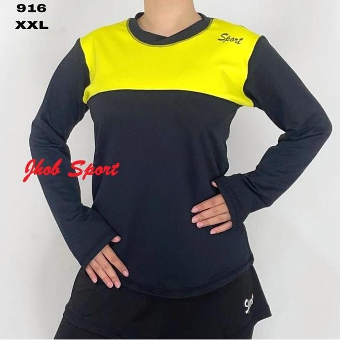 Jual Murah Baju Olahraga Wanita Jumbo/Kaos Senam Wanita Lengan Panjang/Atasan Zumba Muslimah/Kaos/Gy