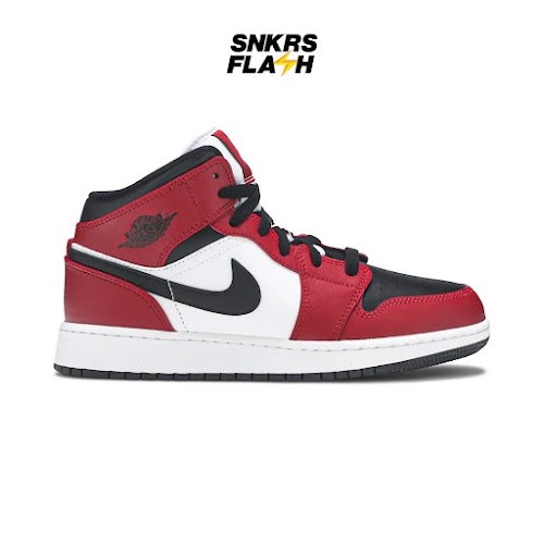 AIR JORDAN  1 Mid Chicago Black Toe (Gs) Sepatu Sneakers Anak - 554725069 - Size 37.5