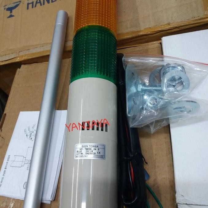 Sign Tower Light Twbn -24- 3 24Vdc + Buzzer Hanyoung - Asli