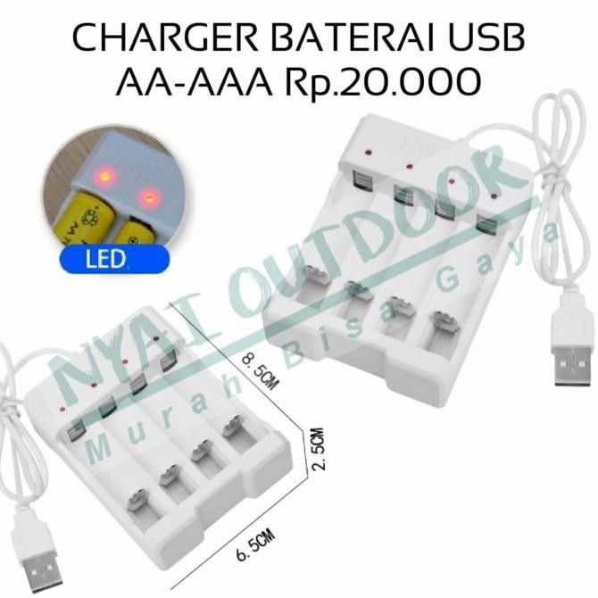 baterai rechargeable AA-AAA CHARGER BATERAI USB LCD
