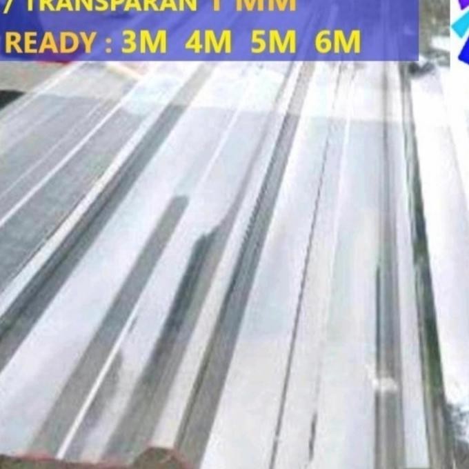 24 Meter = 8 Lbr Ukuran 3 Meter Atap Spandek/Atap Spandex Bening/Transparan 1Mm ( 3M,4M,5M,6M)
