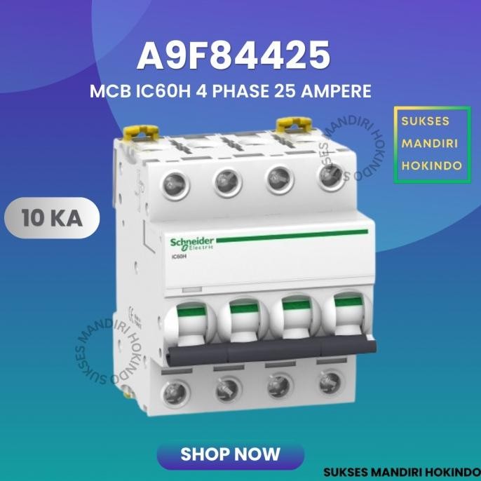 Miliki Mcb 4P 25A 4 Phase 25 Ampere Ic60H 10Ka Schneider Ori Sni 4 Pole 25 A