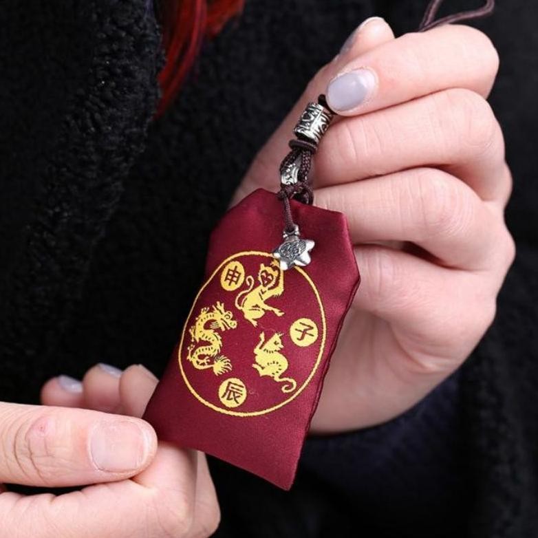 Kantong Jimat Merah Kantong Hu Jimat Kantong Feng Shui Fengshui Keberuntungan Dua Belas Shio