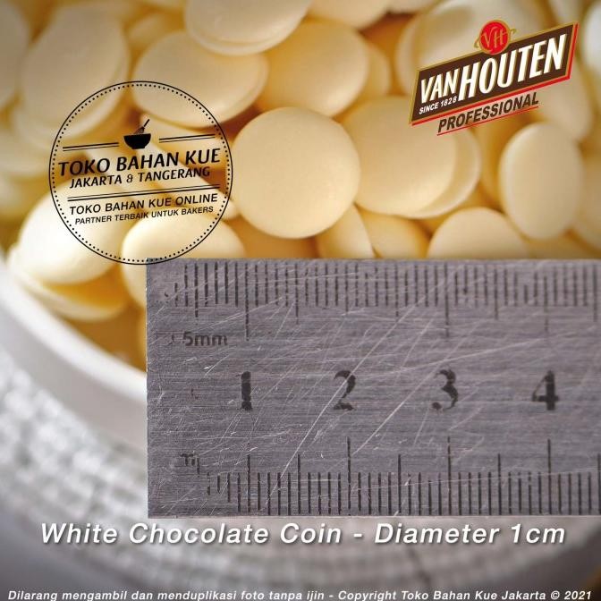 

Grosir Van Houten - White Chocolate 27,8% Couverture Coin 1Kg Coklat Putih