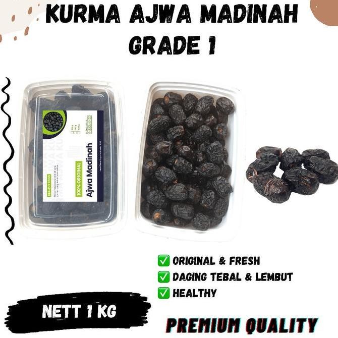 

Murah Kurma Ajwa Madinah 1Kg Repack 1 Kg Premium Ekonomis Murah Ajwah Azwa Korma Nabi Aliyah Madinah Medium Toples