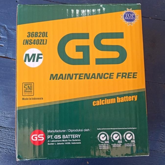 BEBAS ONGKIR - Aki mobil /Genset/ GS Astra MF NS40ZL/ 36B20L/ GS NS 40ZL/ GS NS 40 ZL