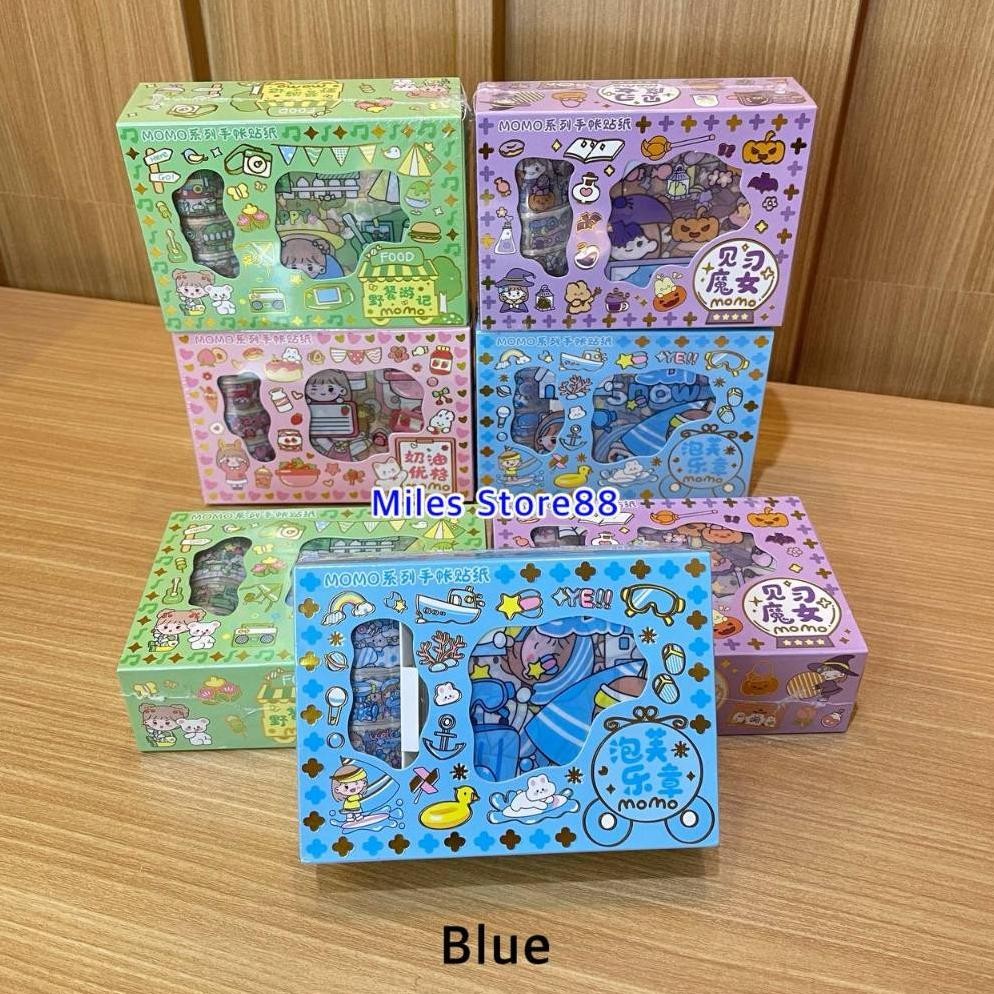 

ht-12 aq-54 Sticker Labubu Viral / Stiker MOMO Roll 2D Aesthetic Waterproof DIY Korea Lucu Untuk Sticker Momo Sanrio Lotso Capybara Original Hemat