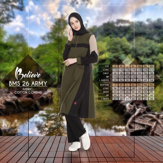 Baju Olahraga Muslimah + Beleive BMS 26 + Setelan Olahraga Terbaru [terbaik]