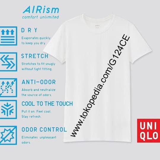 KAOS DALAM PRIA AIRism UNIQLO T-SHIRT CREW NECK 162849 PUTIH WHITE
