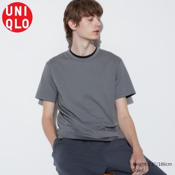 Kaos dalaman AIRISM Tshirt Crew neck lengan pendek UNIQLO ORIGINAL