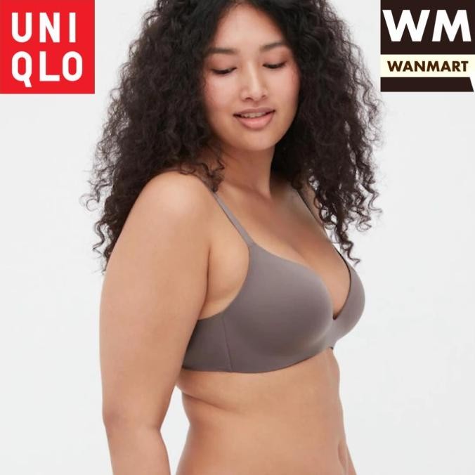 UNIQLO Women Wireless Bra Tanpa Kawat Khaki