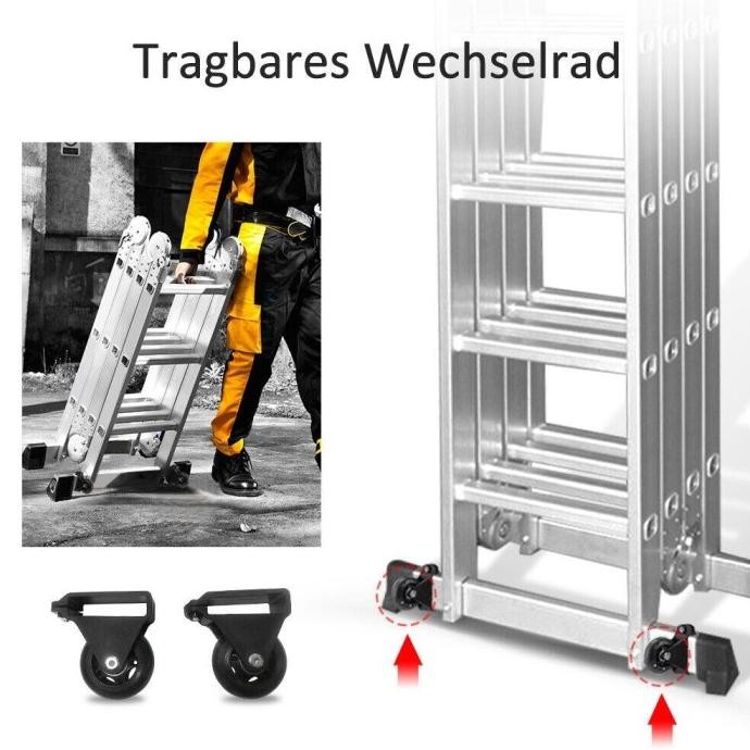 Tangga Lipat 5.8 Meter Paduan Aluminium Teleskopik Tangga Teleskopik Multifungsi