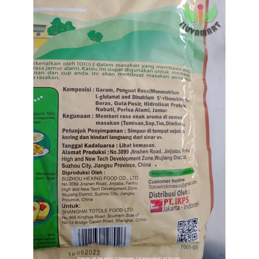 

Sale Totole 1 Kg Kaldu Rasa Jamur Thai Thai Lek Mushroom Seasoning