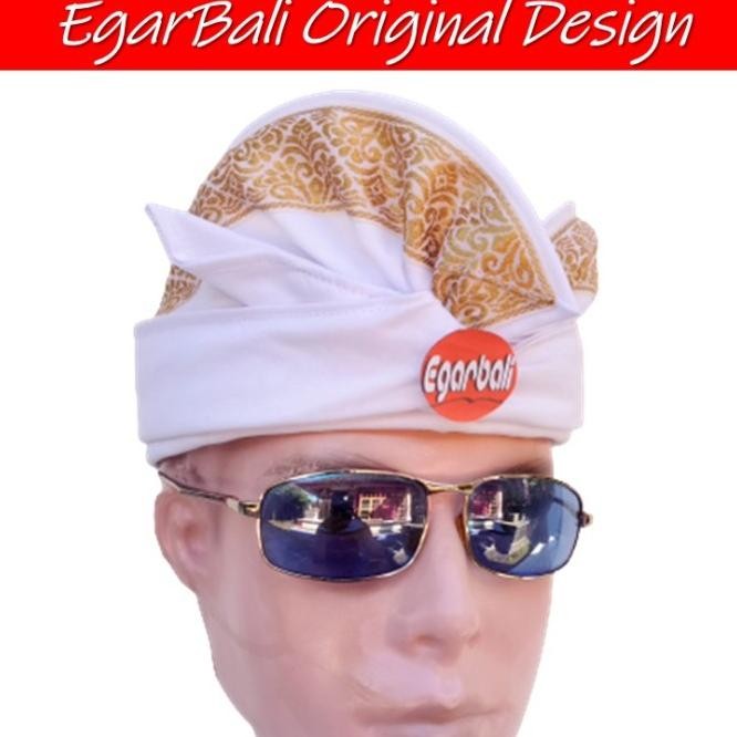UDENG PUTIH TEPI SONGKET EMAS KHAS BALI