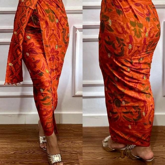 KAMEN SONGKET BORDIR BALI KATUN ENDEK TRETES EMAS (KAMEN LEMBARAN) + SELENDANG // KAIN BALI