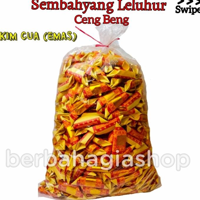 READY KERTAS SEMBAHYANG LELUHUR KIM CUA EMAS GUN CUA PERAK LIPAT 1 KARUNG TERBAIK